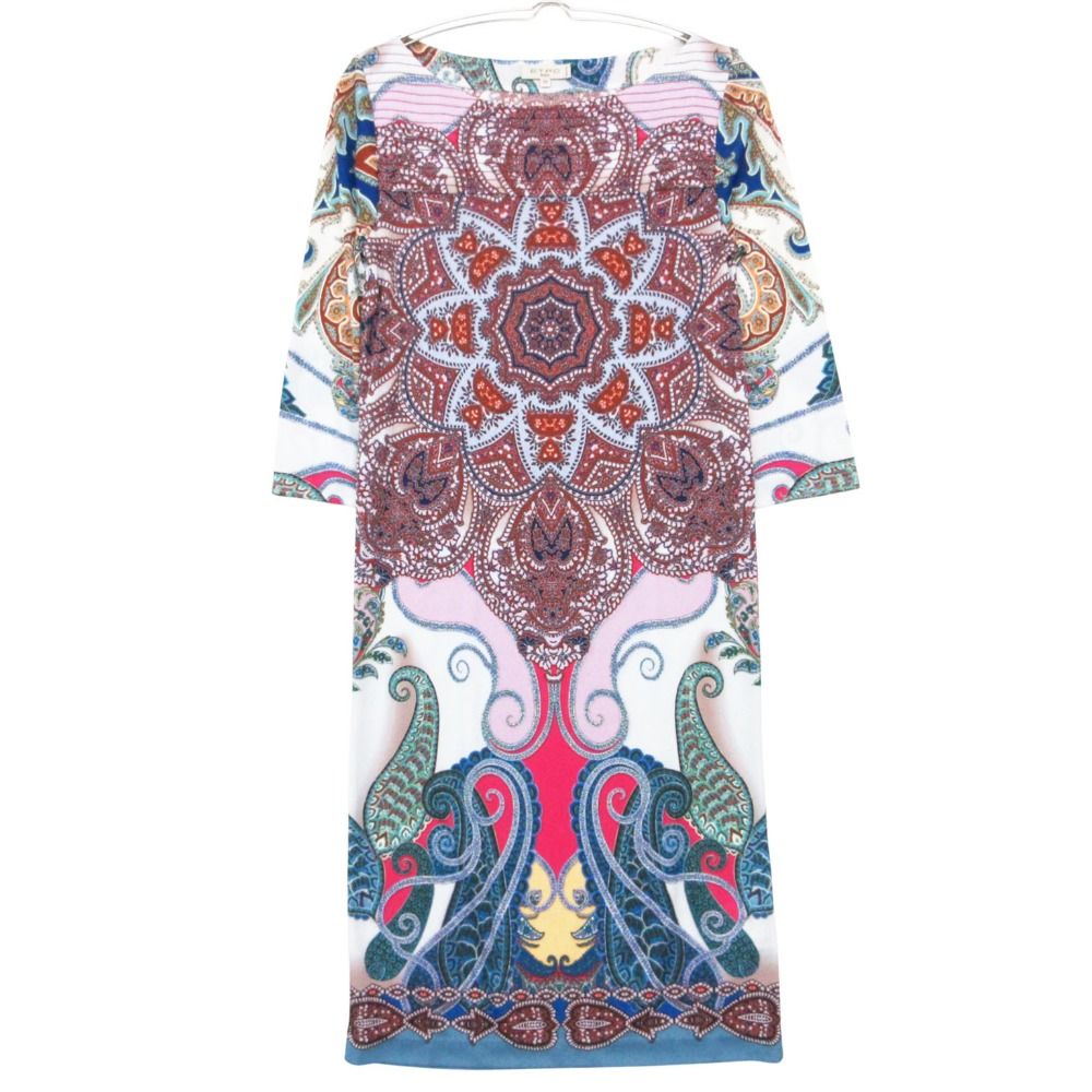 美品 ETRO エトロ ワンピース ロング丈 七分袖 ボートネック