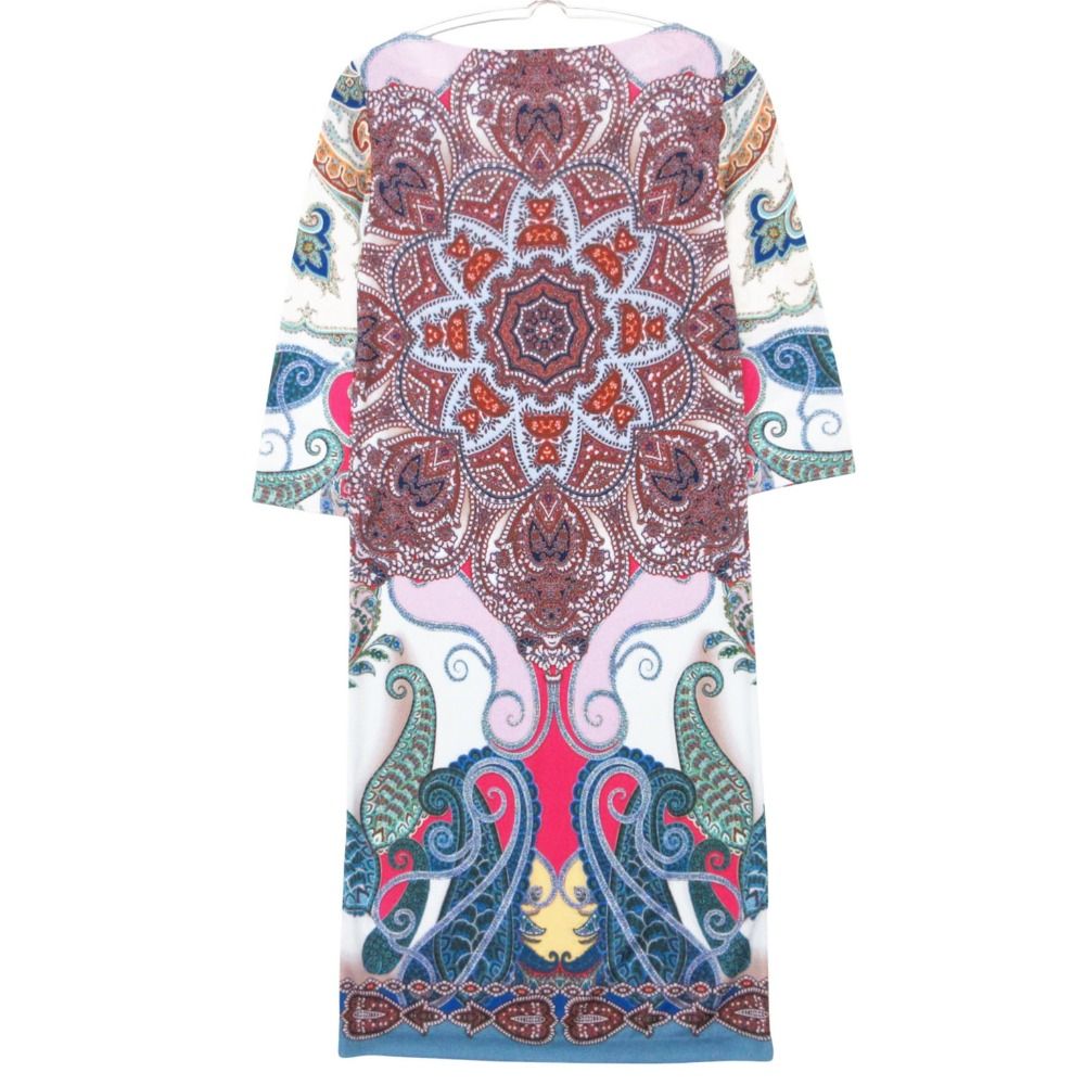 【ETRO】シルク ペイズリー柄 ワンピース 42 マルチカラー イタリア製 美品 ETRO エトロ ワンピース ロング丈 七分袖 ボートネック