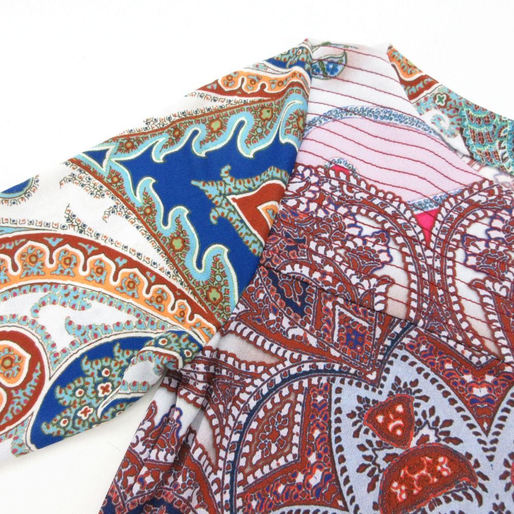 美品 ETRO エトロ ワンピース ロング丈 七分袖 ボートネック