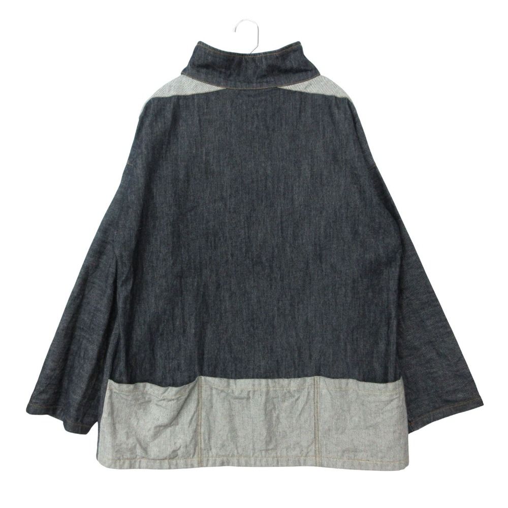 NEWLYN FISHERMAN'S SMOCKS 英国製 カットソー フィッシャーマン スモック クレイジーパターン デニム ラウンドネック インディゴ メンズ 【中古】