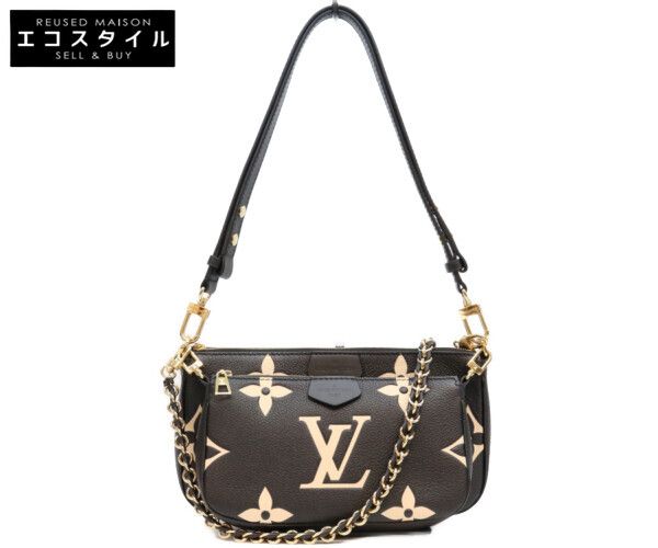 LOUIS VUITTON　ルイヴィトン　M45777 バイカラーモノグラムアンプラント ブラッククリーム ミュルティポシェットアクセソワール