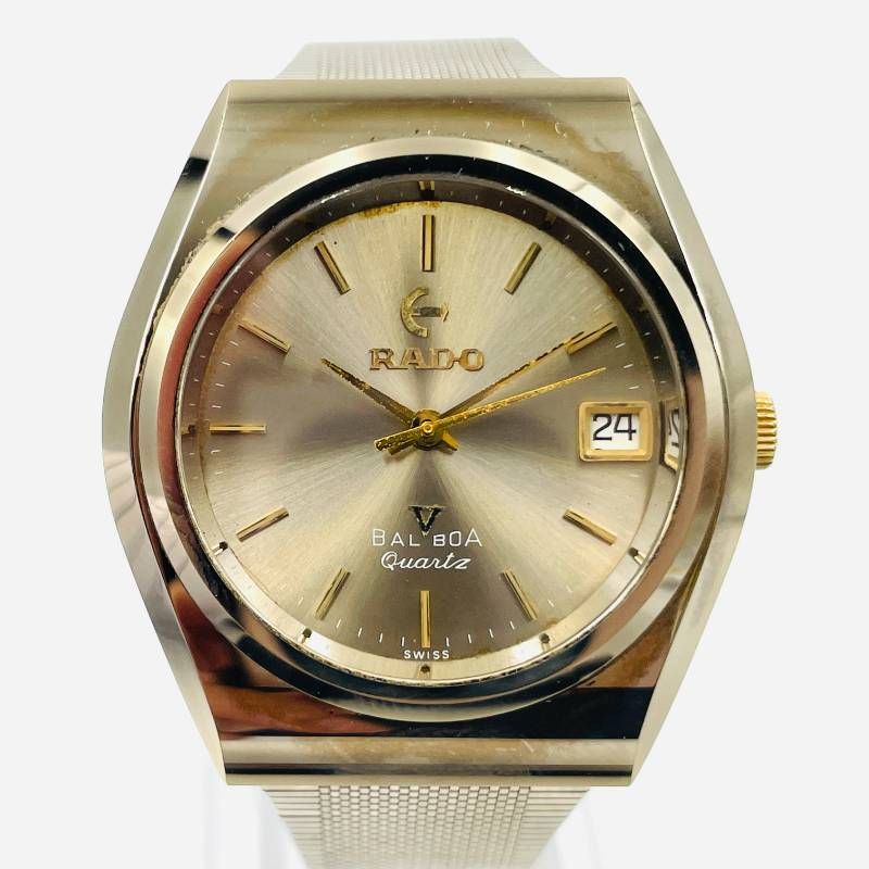 ラドー RADO バルボア V BALBOA クォーツ デイト シルバーサンレイ文字