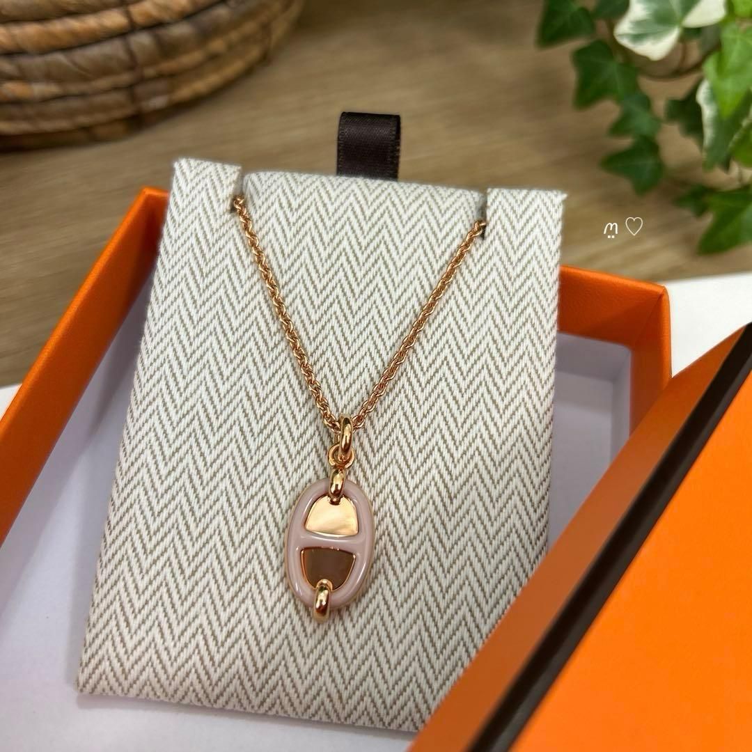 エルメスHERMES ミニマイヨンPMネックレス ローズボーテ 