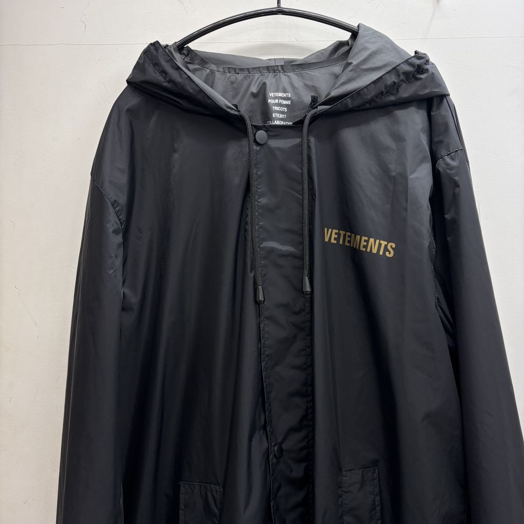 VETEMENTS ヴェトモン 17SS Rain Coat レインコート ブラック size: OS