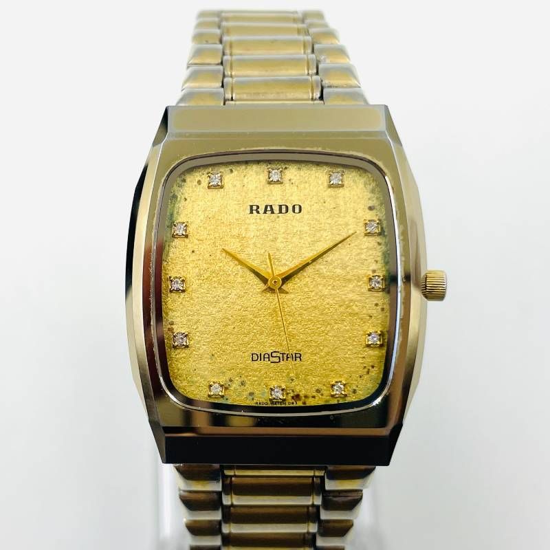 RADO ラドー DIASTAR Quartz 11P Crystal Gold Textured Dial Ref