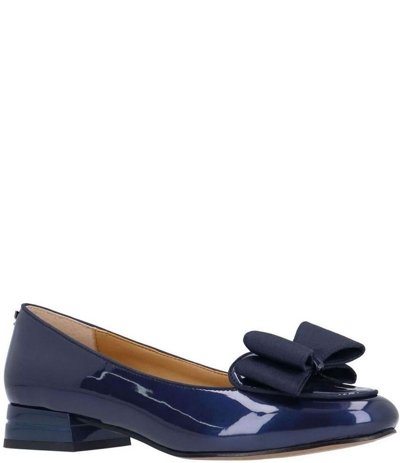 ジェイレニー レディース シューズ ヒール J Renee Kori Patent Grosgrain Bow Pumps Navy ネイビー