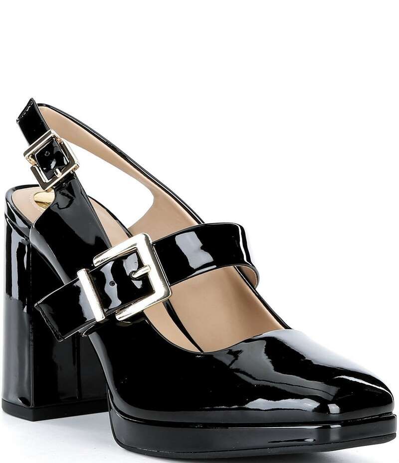 ジャンビニ レディース シューズ ヒール プラットフォーム Gianni Bini Sonata Patent Square Toe Mary Jane Platform Pumps Black ブラ 28,258円