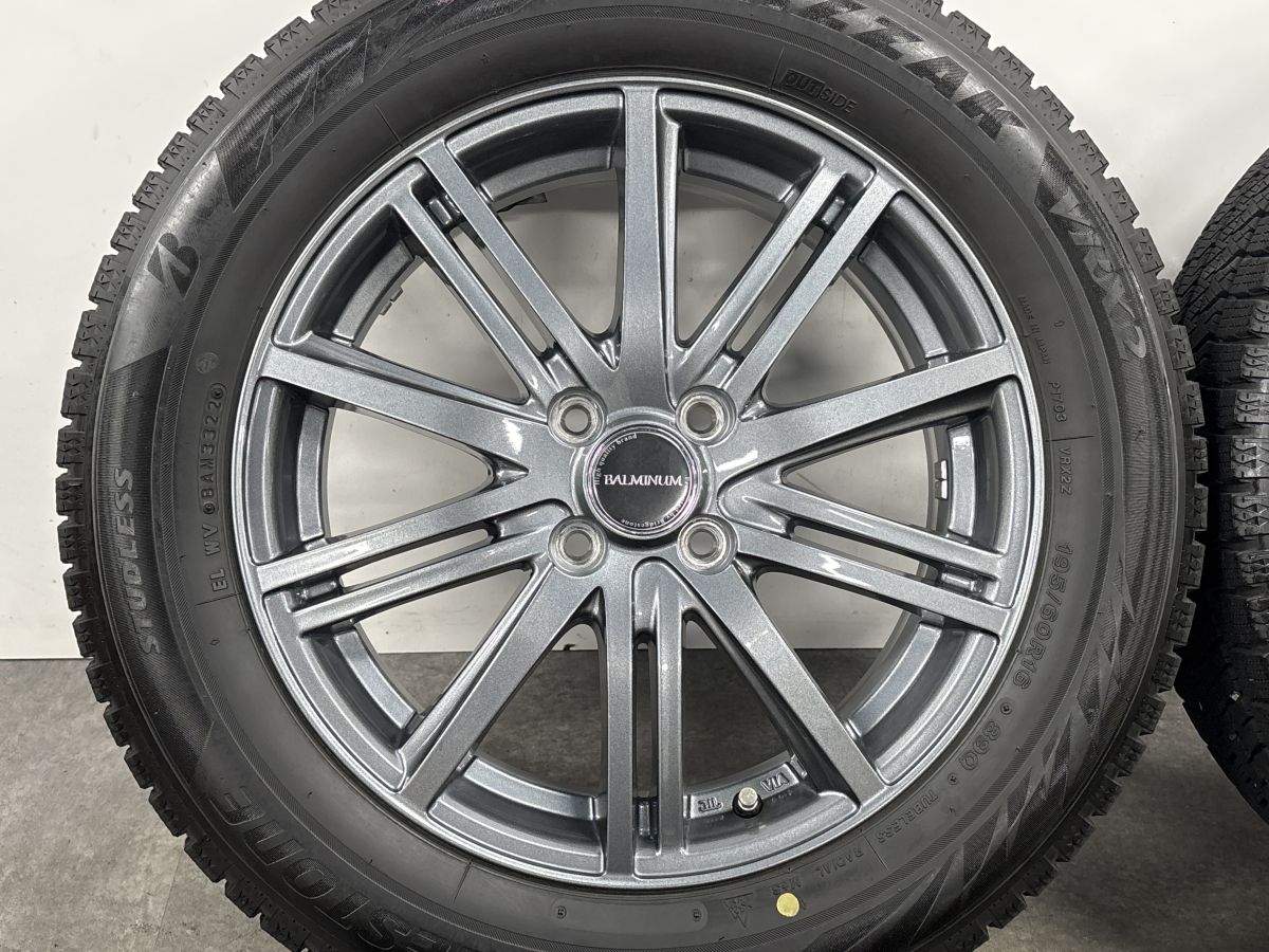 美品】バルミナ 16in 6J +50 PCD100 ブリヂストン ブリザック VRX2 195