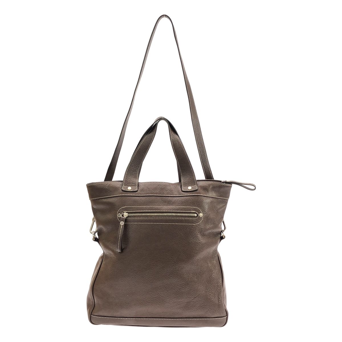 LONGCHAMP ロンシャン 2WAYレザーショルダートートバッグ ブラウン 