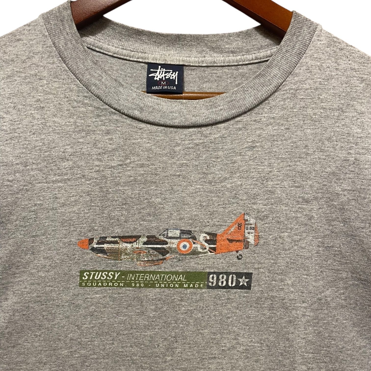 USA製 90s STUSSY “D.520” S/S Tee 灰 M ステューシー Tシャツ フランス軍