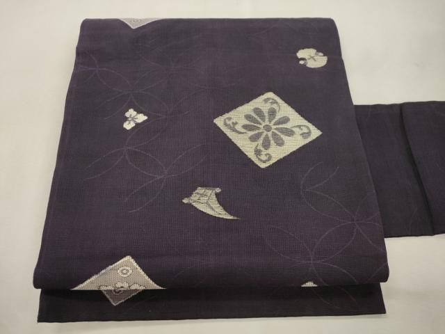 平和屋着物●アンティーク　大正ロマン　九寸名古屋帯　七宝花文　正絹　逸品　CABI7429dy 18,200円
