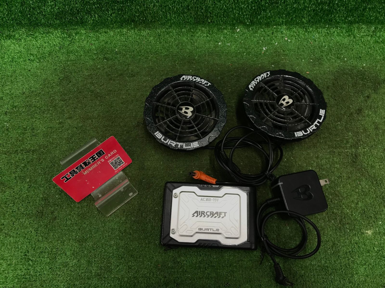 【中古品】【0918】【2023年新型】BURTLE バートル 純正 19V ファンバッテリーセット AC360 AC370 エアークラフト専用 正規品　ITREKIMBM958