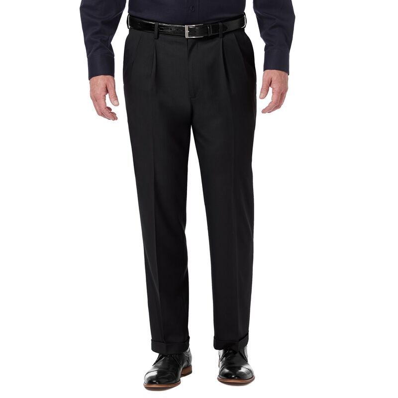 ハガー メンズ ボトムス カジュアルパンツ プリーツ Men s HaggarR Premium Comfort ExpandableWaist ClassicFit Stretch Pleatedr