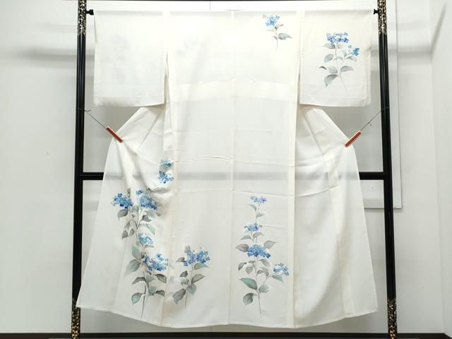 平和屋着物＊夏物　訪問着　絽　手描き　紫陽花　正絹　逸品　CABI1589th