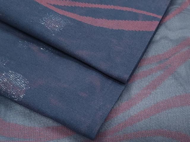 平和屋着物＊夏物　小紋　紗　流水文　銀糸　正絹　逸品　CABI1591th