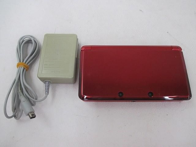 中古品 ゲーム ニンテンドー3DS 本体 CTR-001 フレアレッド 動作品 充電器付き