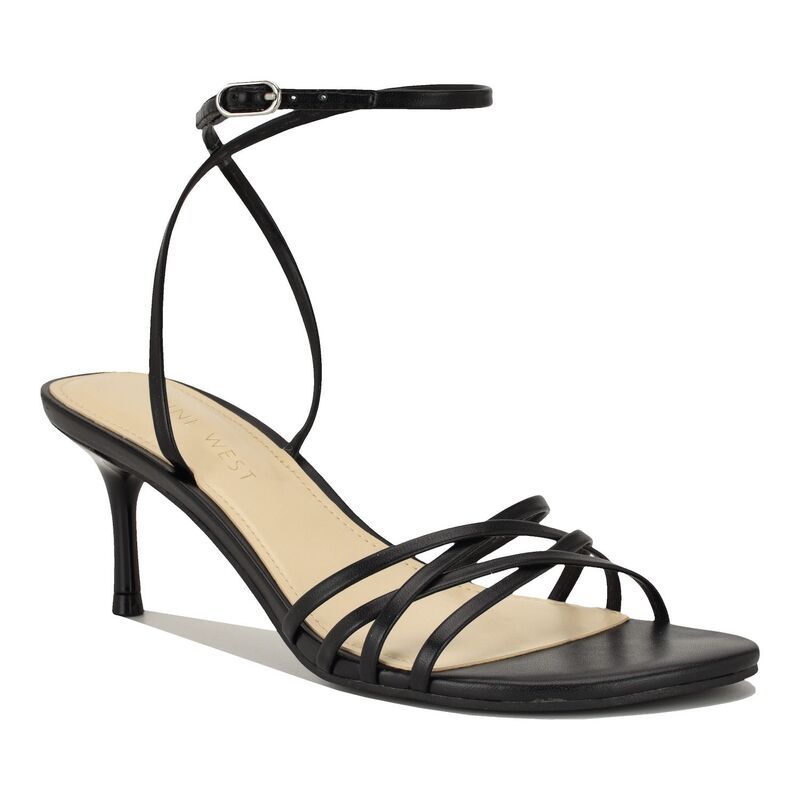 ナインウェスト レディース シューズ パンプス サンダル ヒール Nine West Gillie Womenstrappy Stiletto Heel Dressandals Black ブラック