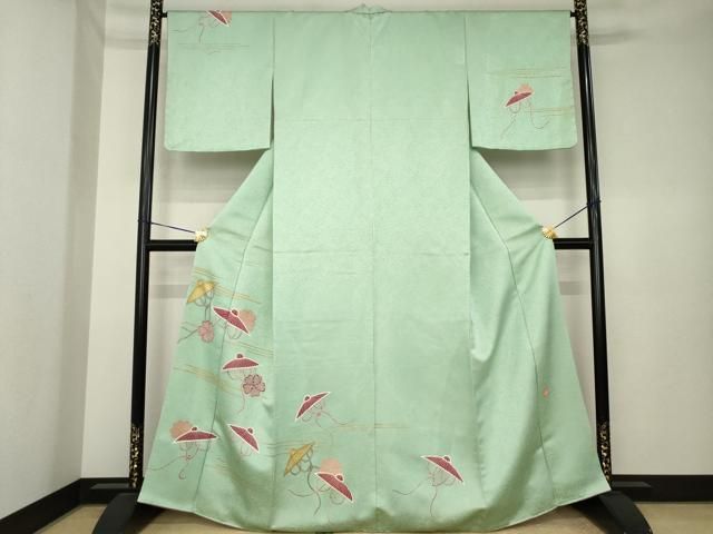 平和屋着物●久保田一竹　幻の辻が花　訪問着　菅笠　金彩　金通し地　正絹　逸品　AABK4480ck