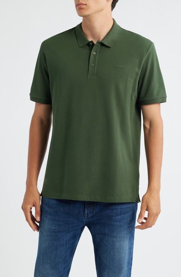 フューゴ メンズ トップス ポロシャツ HUGO Donos222 Polo Dark Green グリーン