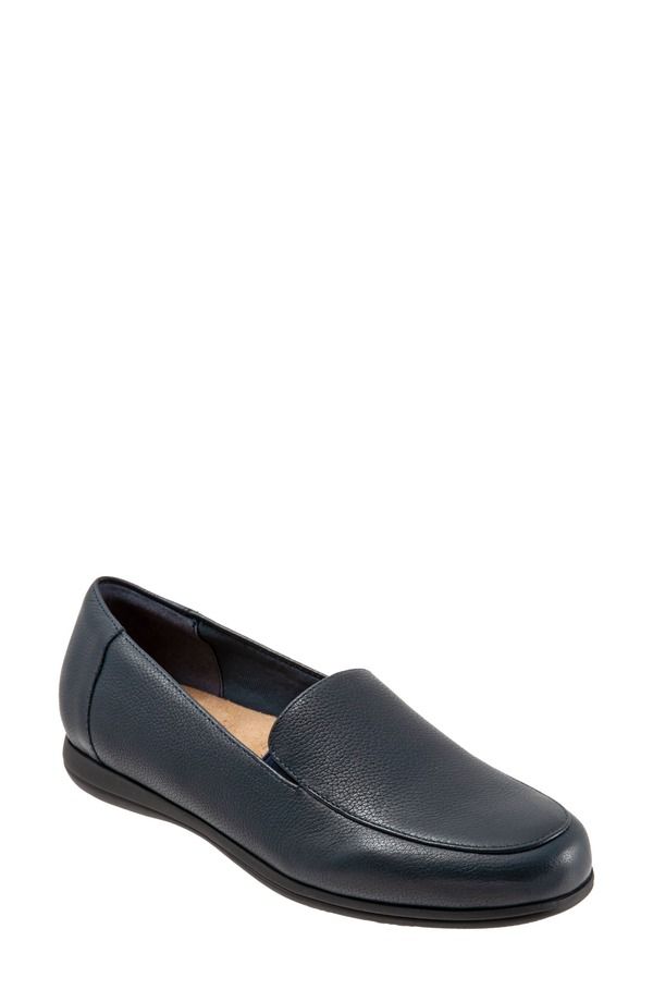 トロッターズ レディース シューズ スリッポン・ローファー Trotters Deanna Flat Navy Leather ネイビー
