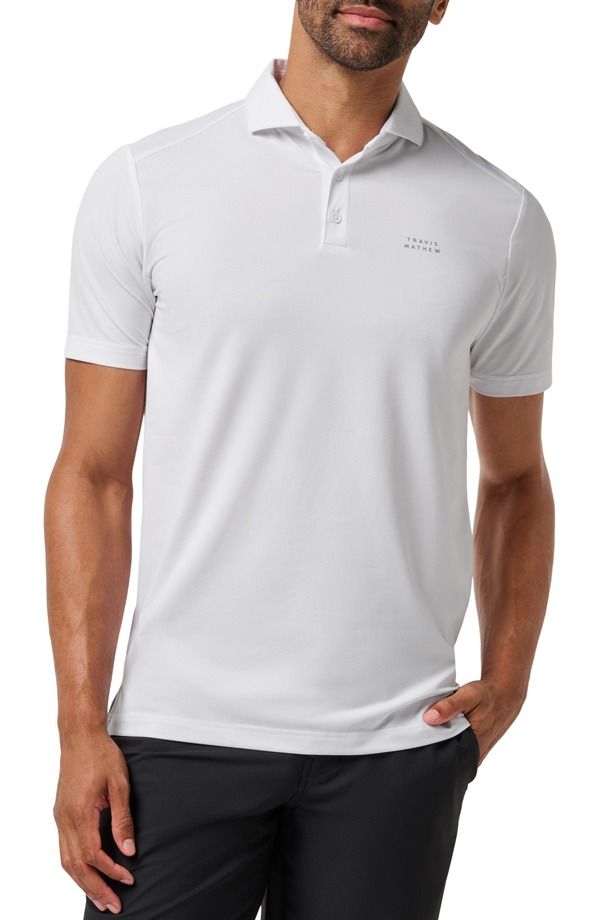 トラビスマヒュー メンズ トップス ポロシャツ TravisMathew Theater Solid Short Sleeve Performance Polo White ホワイト