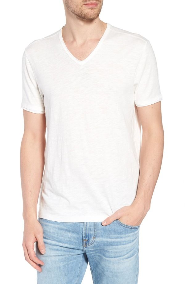 ジョンバルベイトス メンズ トップス Tシャツ スリムフィット Vネック ジャージー John Varvatoslim Fit Slub Jersey VNeck TShirt Salt