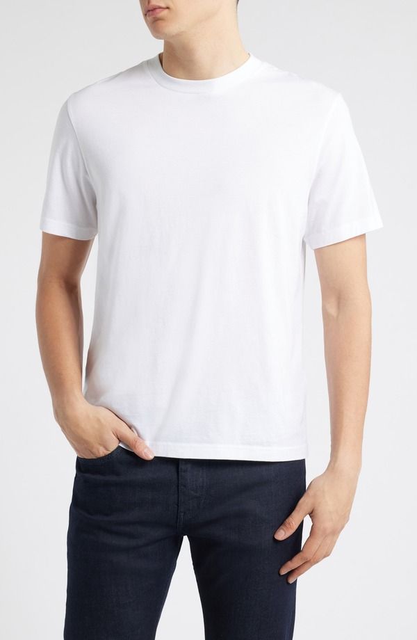 フレーム メンズ トップス Tシャツ コットン FRAME Short Sleeve Light Cotton Tee White ホワイト