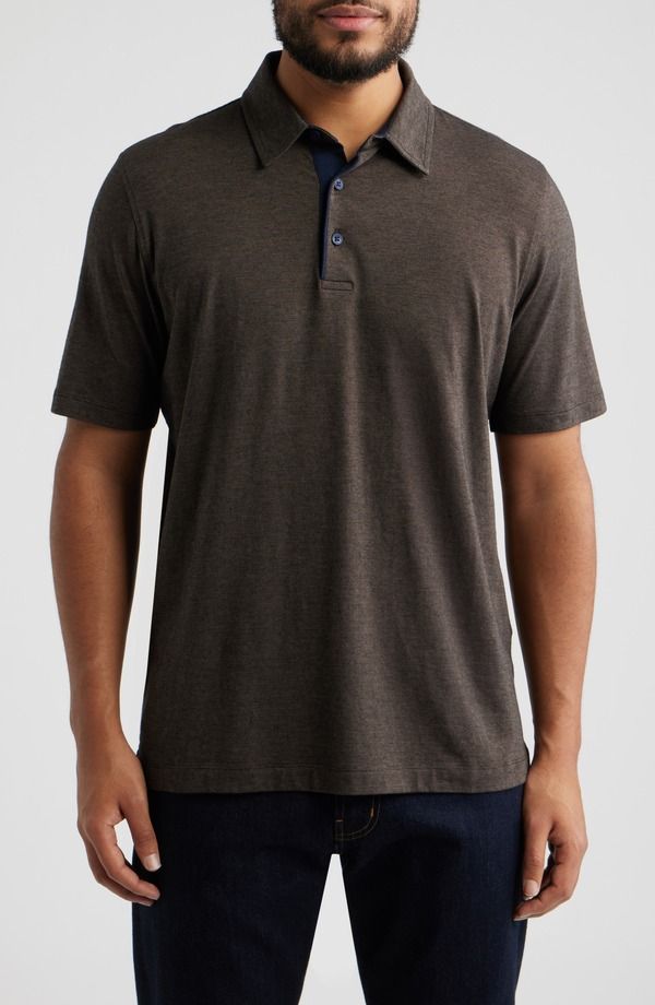 ジョンストンアンドマーフィー メンズ トップス ポロシャツ Johnston Murphy Fine Stripe Polo Brown Navy ネイビー 23,616円