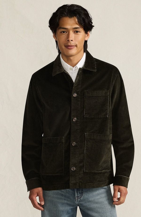 ランズエンド メンズ アウター ジャケット・ブルゾン コーデュロイ Lands End Corduroy Chore Jacket Havana Brown ブラウン