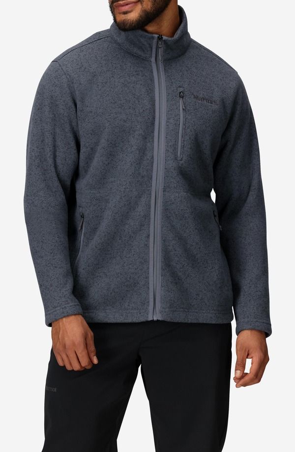 マーモット メンズ アウター ジャケット・ブルゾン フリース Marmot Drop Line Heathered Fleece Jacket Steel Onyx Heather ヘザー