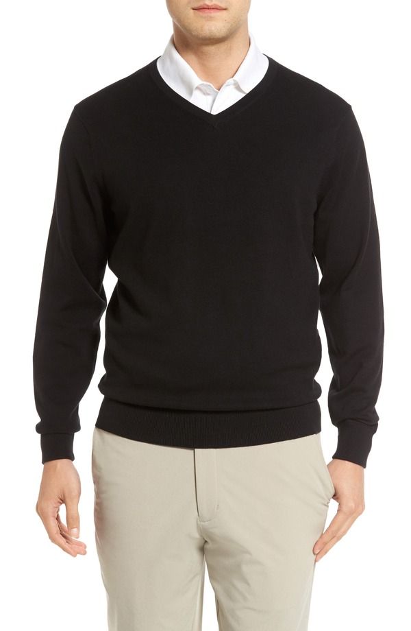 カッターアンドバック メンズ トップス Tシャツ Vネック セーター Cutter Buck Lakemont VNeck Sweater Black ブラック