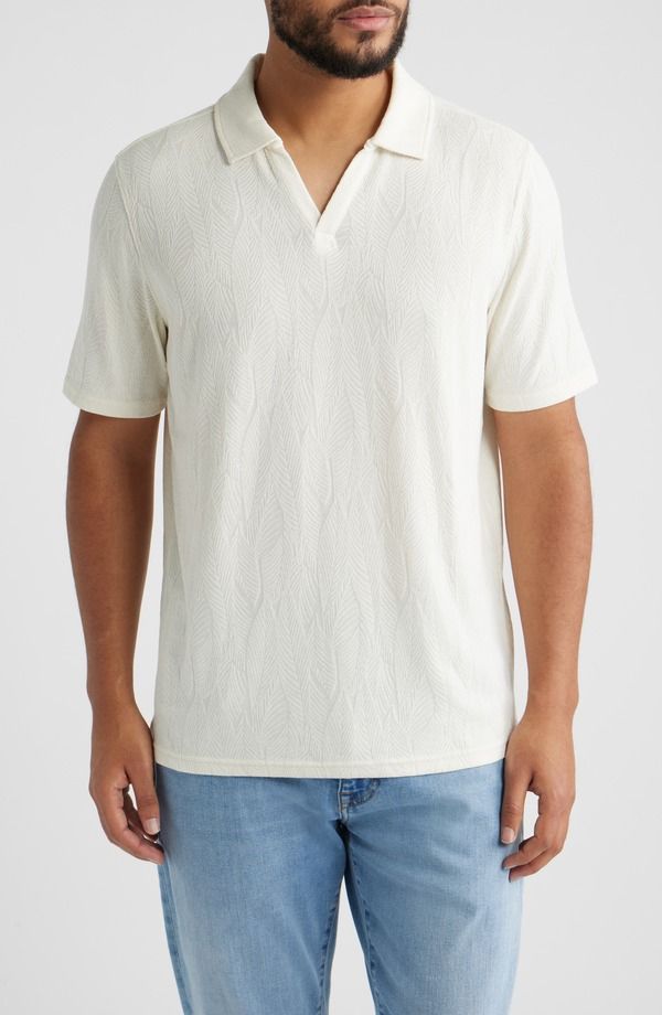 ジョンストンアンドマーフィー メンズ トップス ポロシャツ Johnston Murphy Sedona Performance Polo Ivory Frond アイボリー