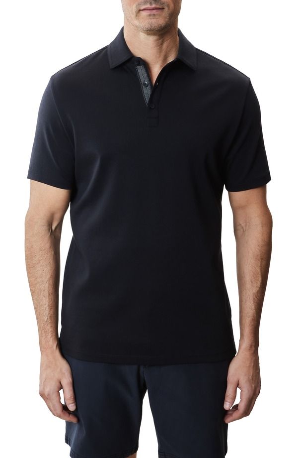 ロバートバラケット メンズ トップス ポロシャツ コットン Robert Barakett Georgia Short Sleeve Pima Cotton Polo Black ブラック