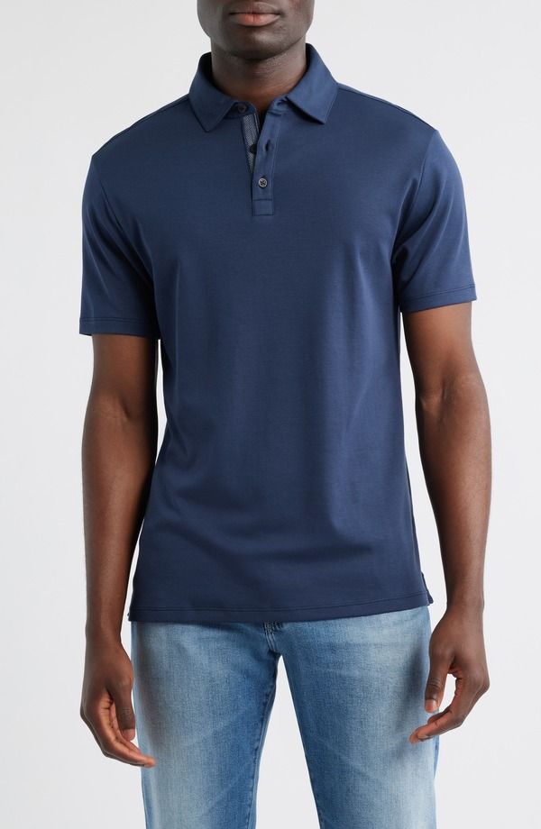 ロバートバラケット メンズ トップス ポロシャツ コットン Robert Barakett Georgia Short Sleeve Pima Cotton Polo Blue Night ブルー
