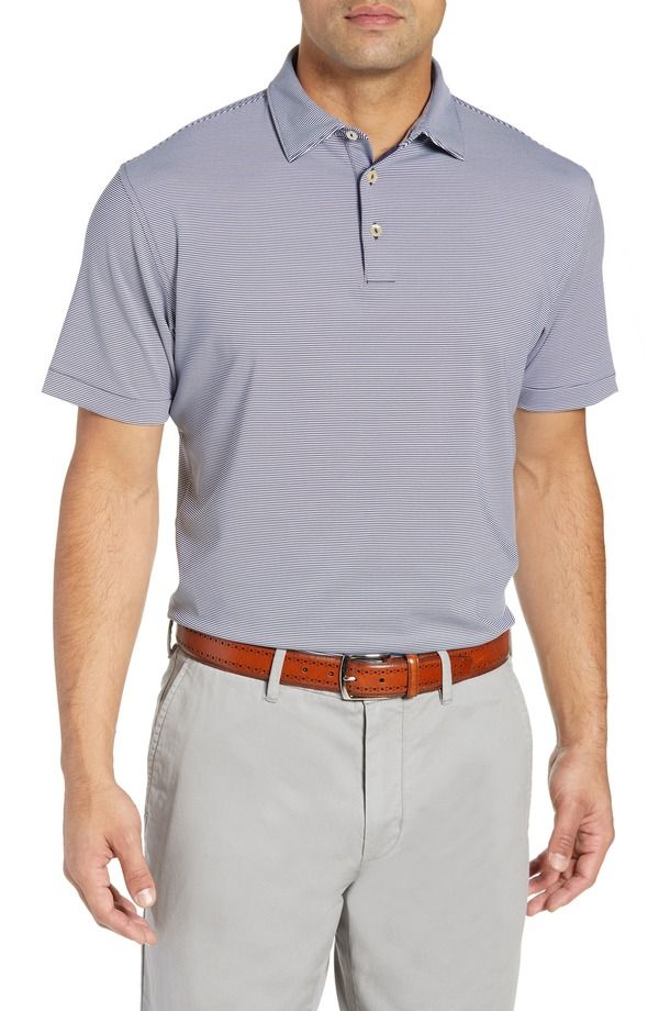 ピーター・ミラー メンズ トップス ポロシャツ Peter Millar Jubilee Striperformance Golf Polo Navy Blue ネイビー 19,156円