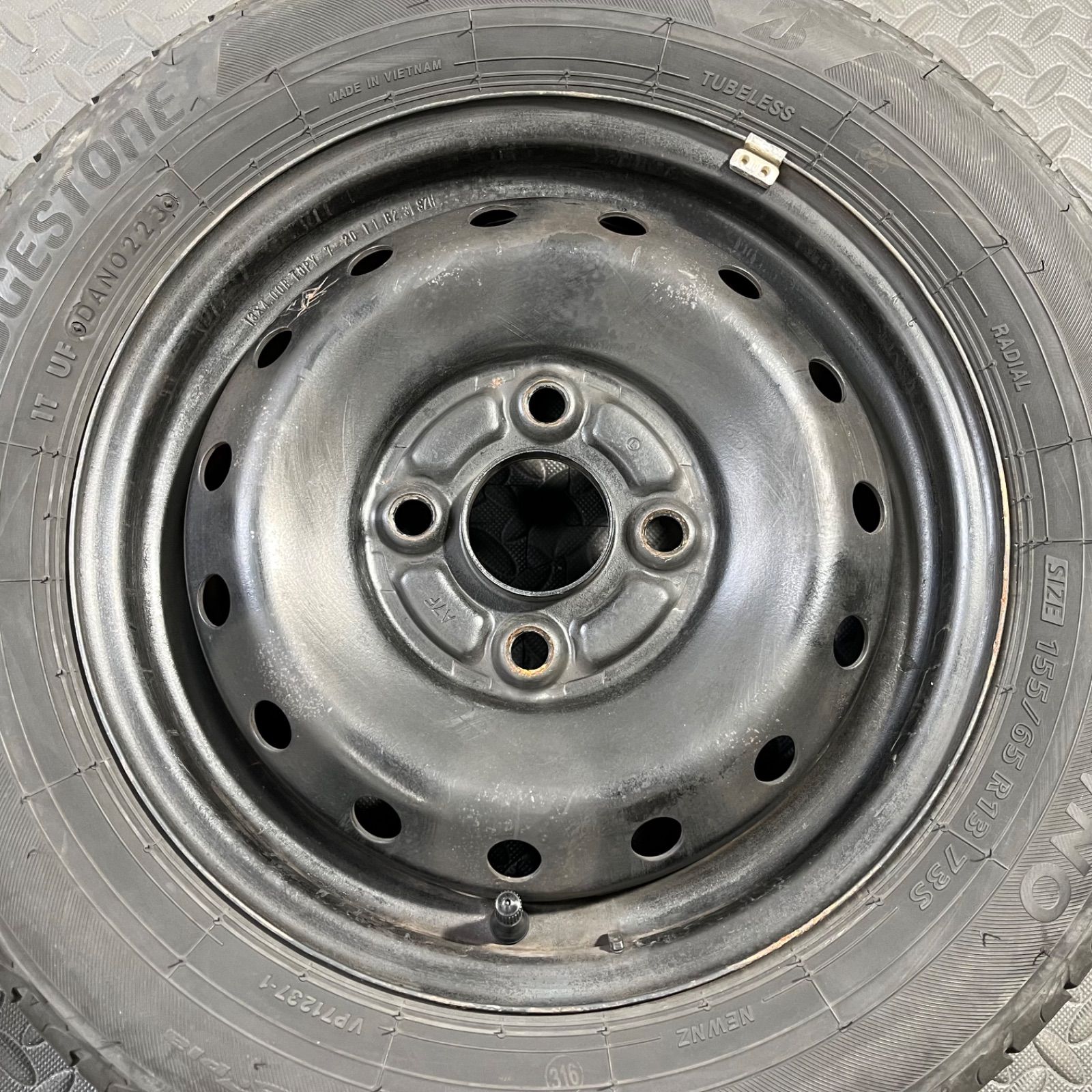 23年製 155/65R13 ブリヂストン ニューノ ホンダスチールホイール