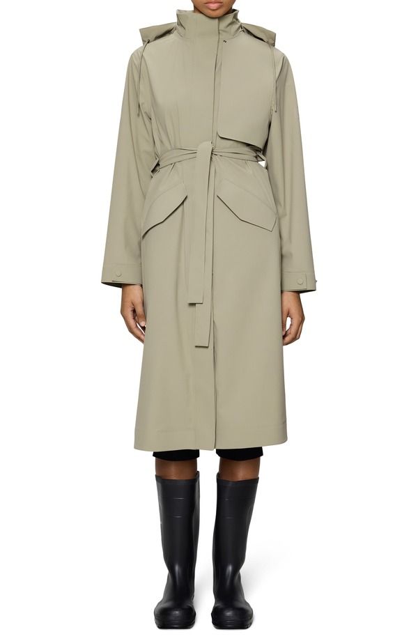 レインズ レディース アウター ジャケット・ブルゾン コート Rainsuva Waterproof Hard Shell Rain Coat with Removable Hood Beige ベー