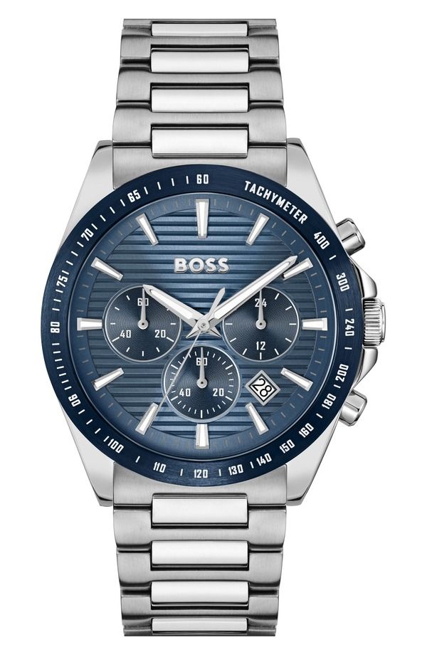 ボス メンズ アクセサリー 腕時計 BOSStrike Chronograph Bracelet Watch 41mm Blue ブルー