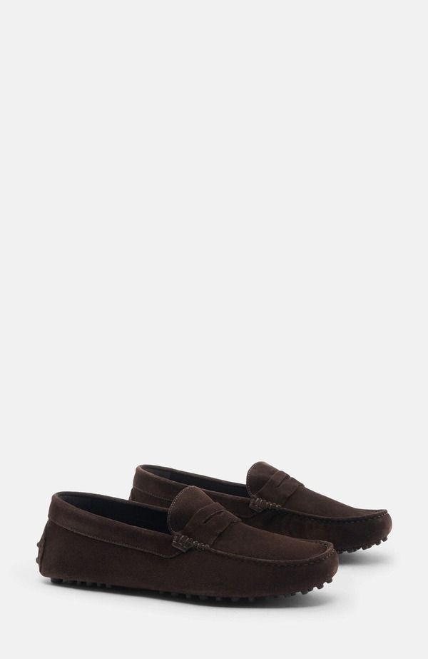 スカロッソ メンズ シューズ SCAROSSO Michael Driving Shoes Dark Brown Suede ブラウン