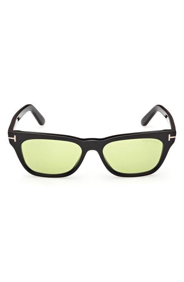 トム・フォード レディース アクセサリー サングラス・アイウェア TOM FORD Penn 53mm Rectangular Sunglasses Black Bright Green Lens ブ