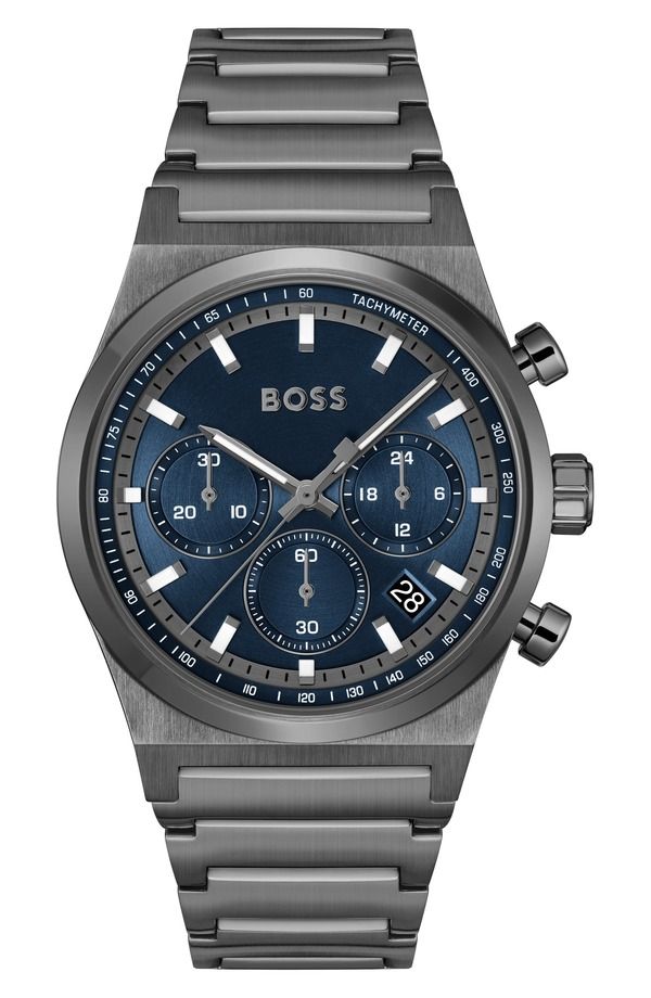 ボス メンズ アクセサリー 腕時計 BOSS Candor Chronograph Bracelet Watch 41mm Blue ブルー