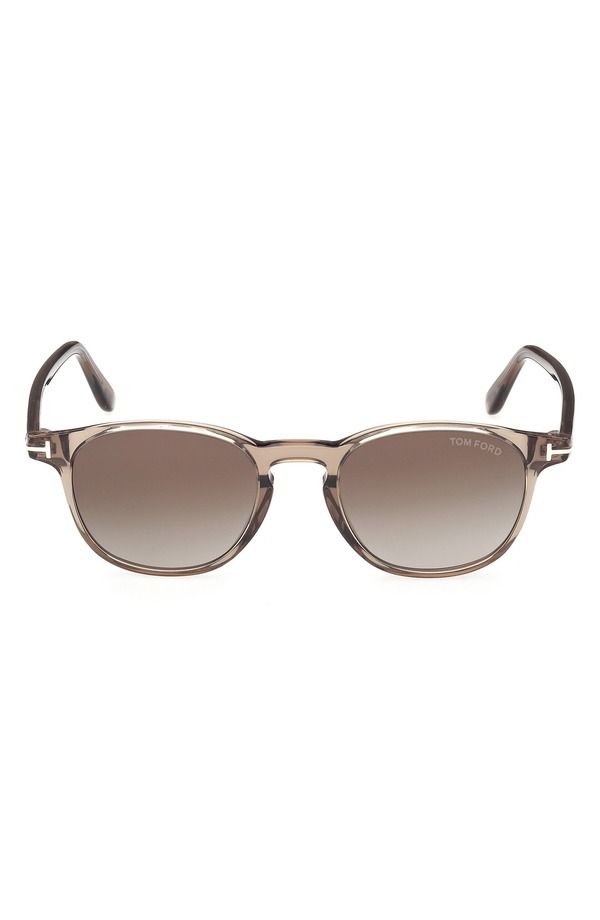 トム・フォード メンズ アクセサリー サングラス・アイウェア TOM FORD Holt 50mm Gradient Round Sunglasses Beige Smoke Green Lens ス