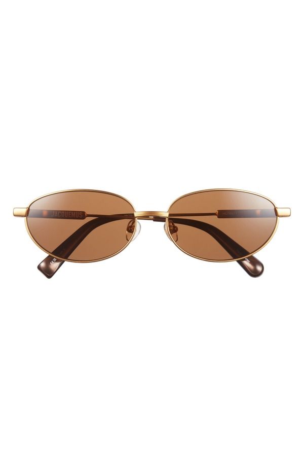 ジャクエムス メンズ アクセサリー サングラス・アイウェア Jacquemus Les Lunettes Alba Sunglasses Matt GoldMetallic BrownBrown ブラ