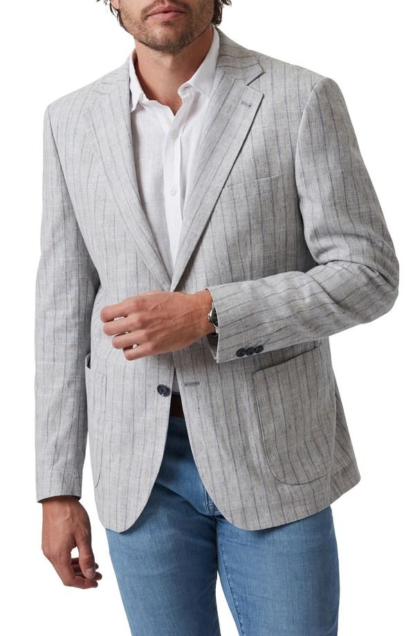 ３４ヘリテージ メンズ アウター ジャケット・ブルゾン コート 34 Heritage Matteo Check Stripe Sport Coat Grey Melange グレー
