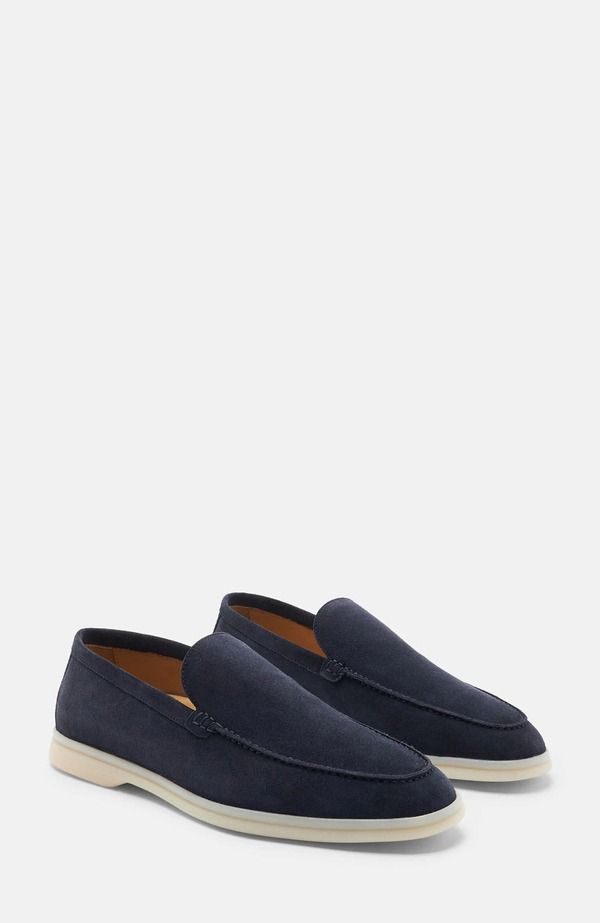スカロッソ メンズ シューズ ローファー SCAROSSO Ludovico Loafers Blue Suede ブルー