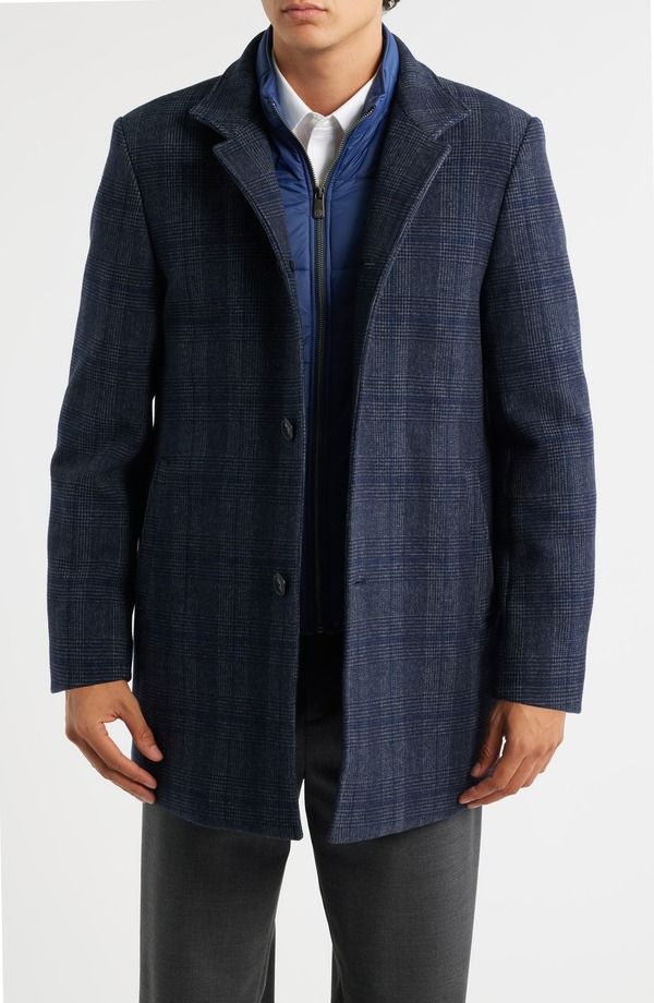 ハート シャフナー マルクス メンズ アウター ジャケット・ブルゾン キルティング ウール コート Hart Schaffner Marx Mason Plaid Wool Blend Overcoa