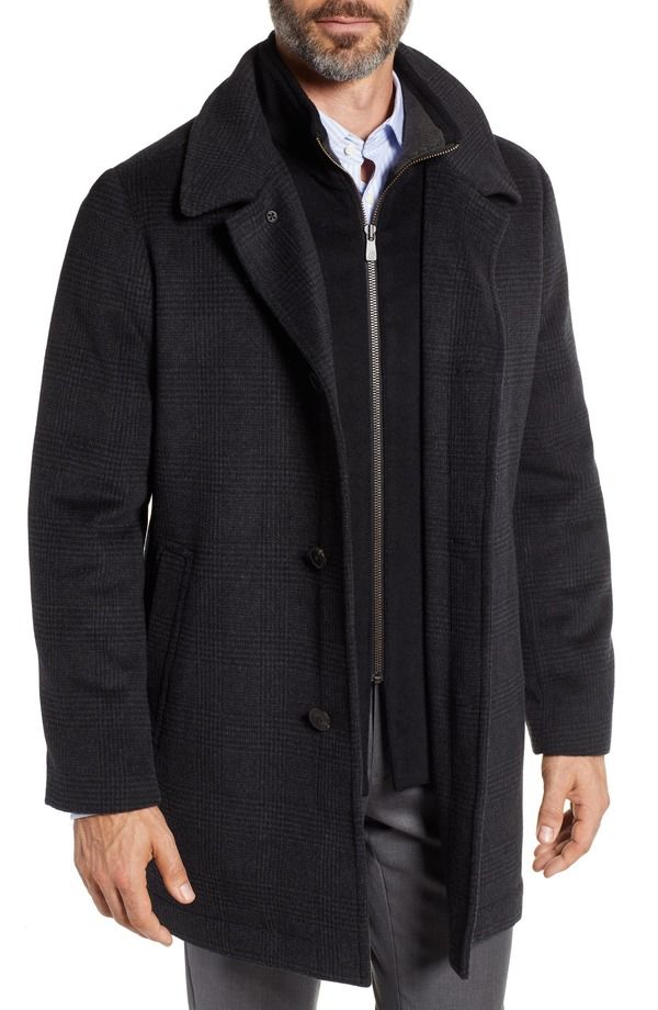 ハート シャフナー マルクス メンズ アウター ジャケット・ブルゾン ウール コート Hart Schaffner Marx MacBeth Wool Blend Car Coat with Bib
