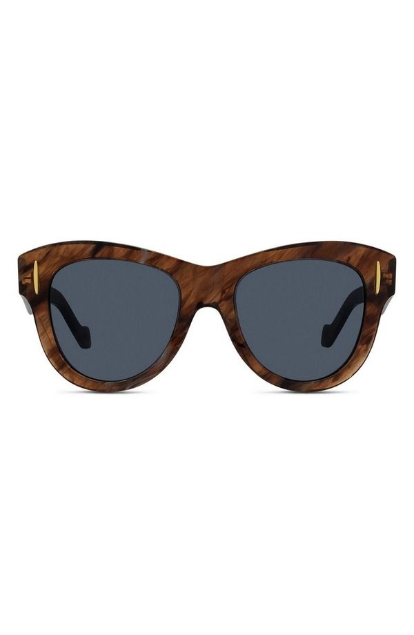 ロエベ レディース アクセサリー サングラス・アイウェア Loewe Anagram Round Sunglasses Brown Horn Blue ブルー 63,690円