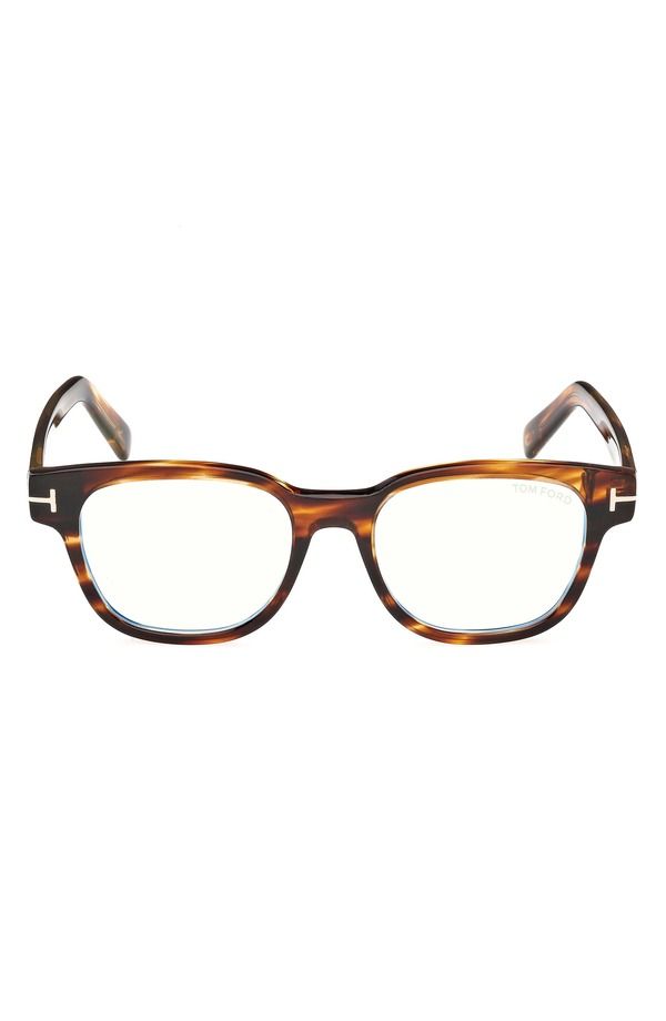 トム・フォード メンズ アクセサリー サングラス・アイウェア TOM FORD 50mm Square Blue Light Blockinglassestriped Brown Light Hava