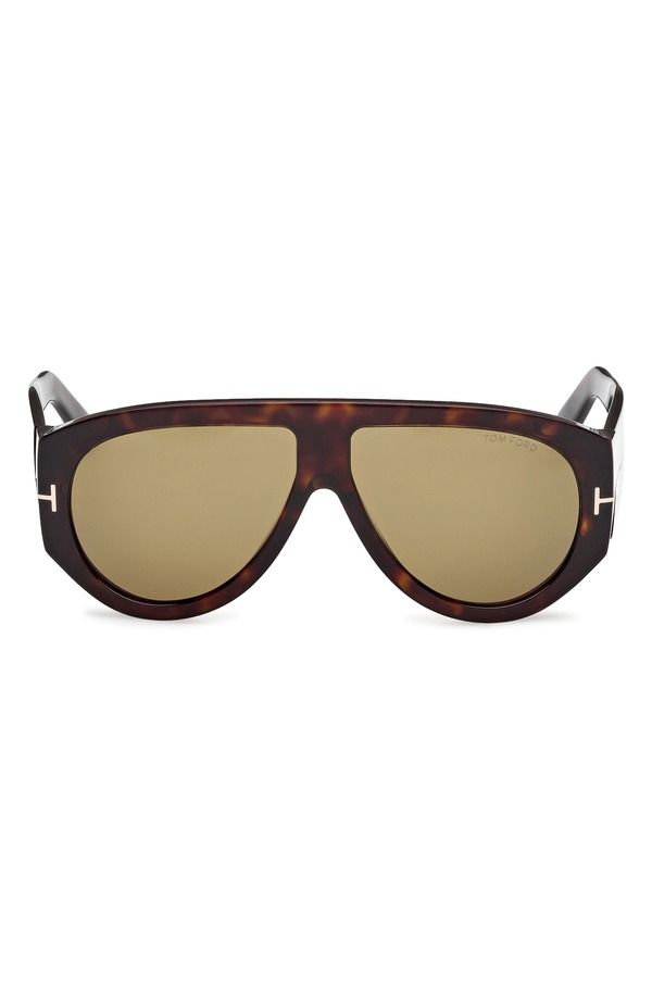 トム・フォード メンズ アクセサリー サングラス・アイウェア TOM FORD Bronson 60mm Aviator Sunglasses Classic Dark Havana Green グリ